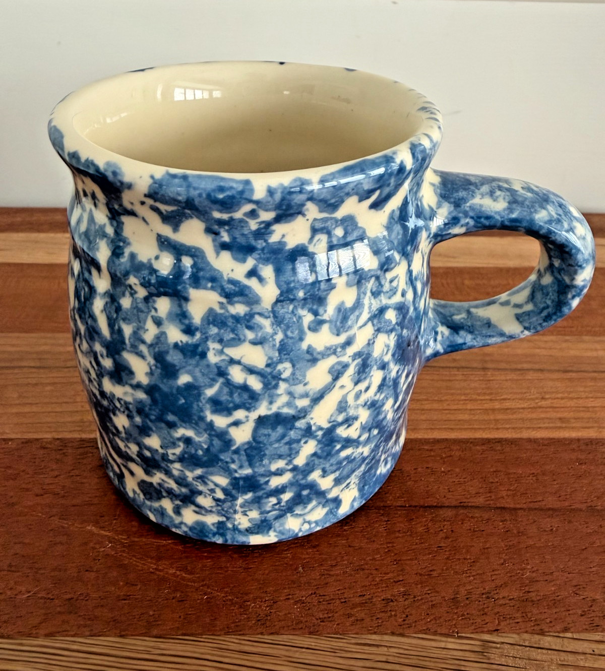 Vintage Roseville Ohio Blue and White Mug Friendship Spongeware Pottery USA Vintage Roseville Ohio Blue and White Mug Friendship Spongeware Pottery USA