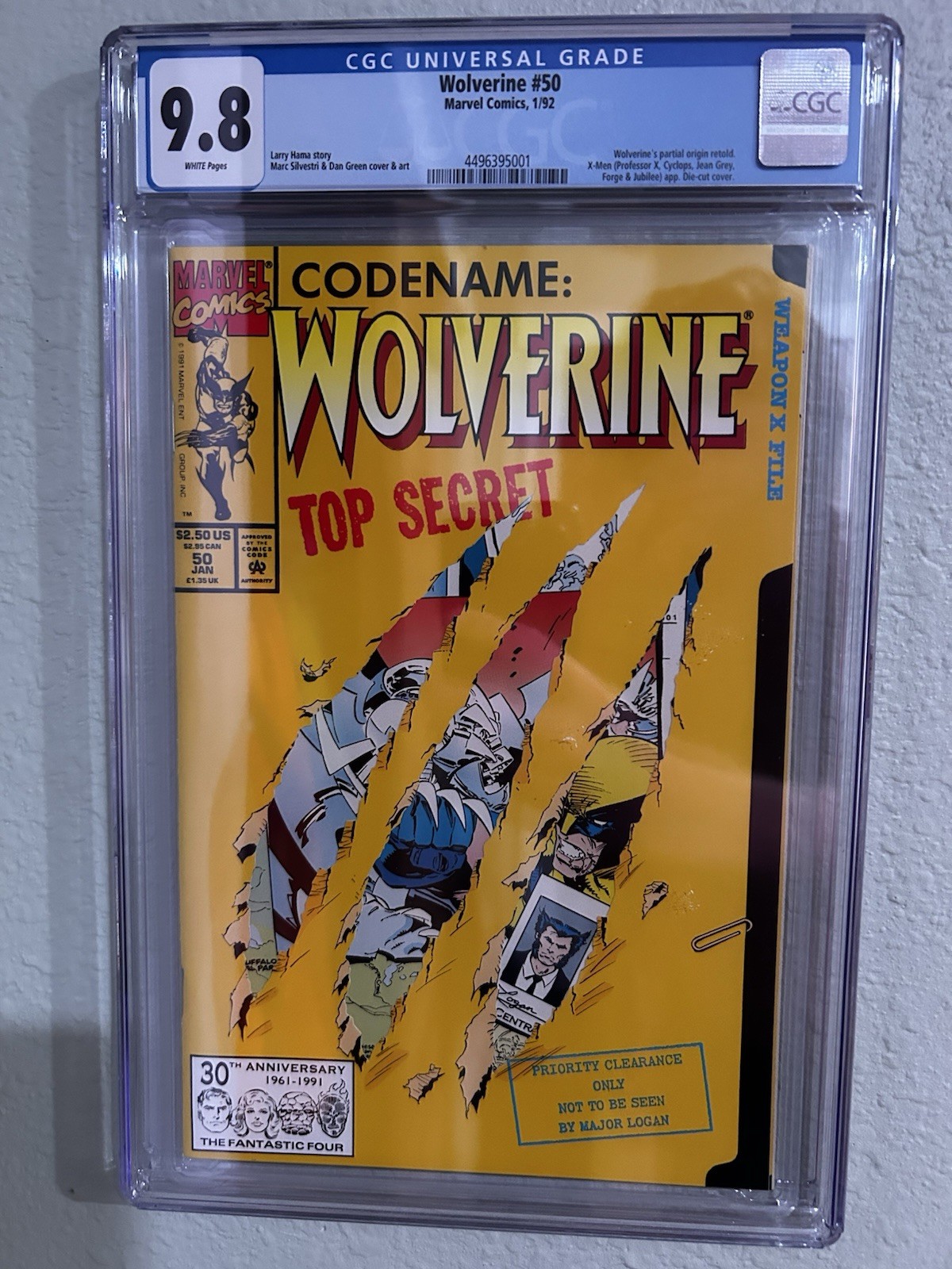 1992 Marvel Comics Wolverine #50 Codename Wolverine Top Secret CGC Graded 9.8 1992 Marvel Comics Wolverine #50 Codename Wolverine Top Secret CGC Graded 9.8