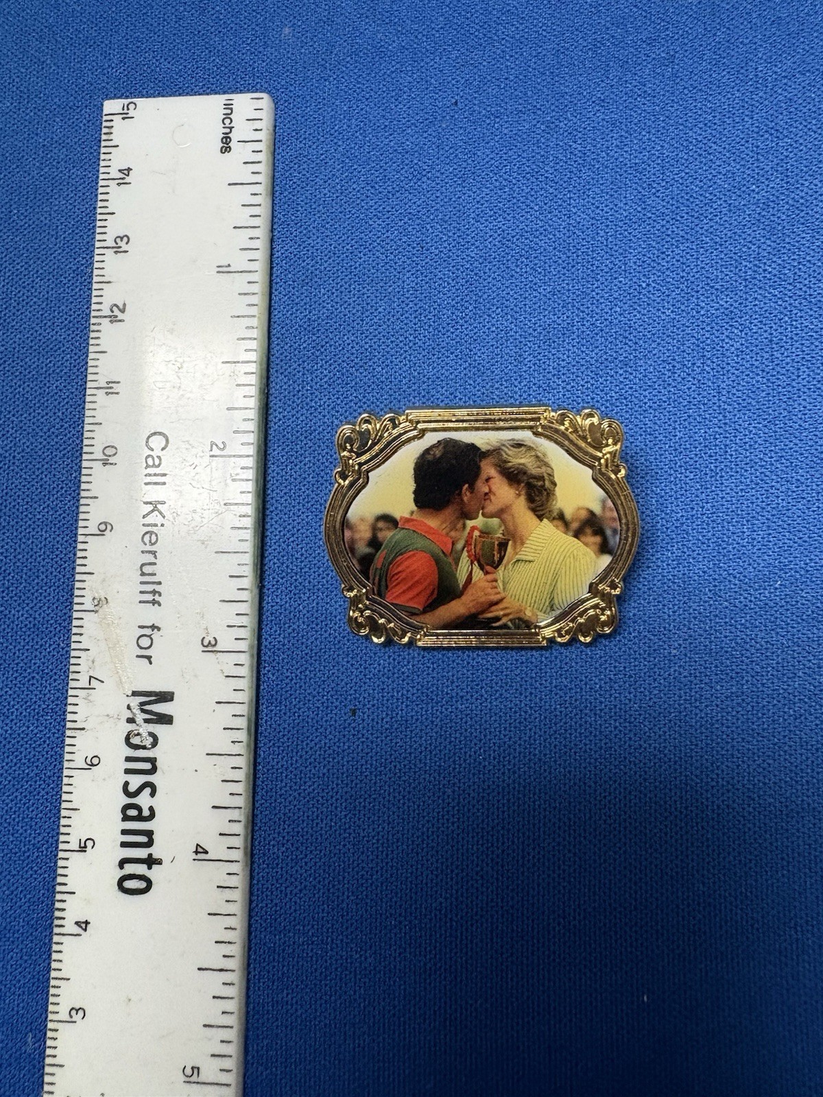 Princess Diana Pin Button Pinback Prince Charles Danbury Mint Collection Gold 24