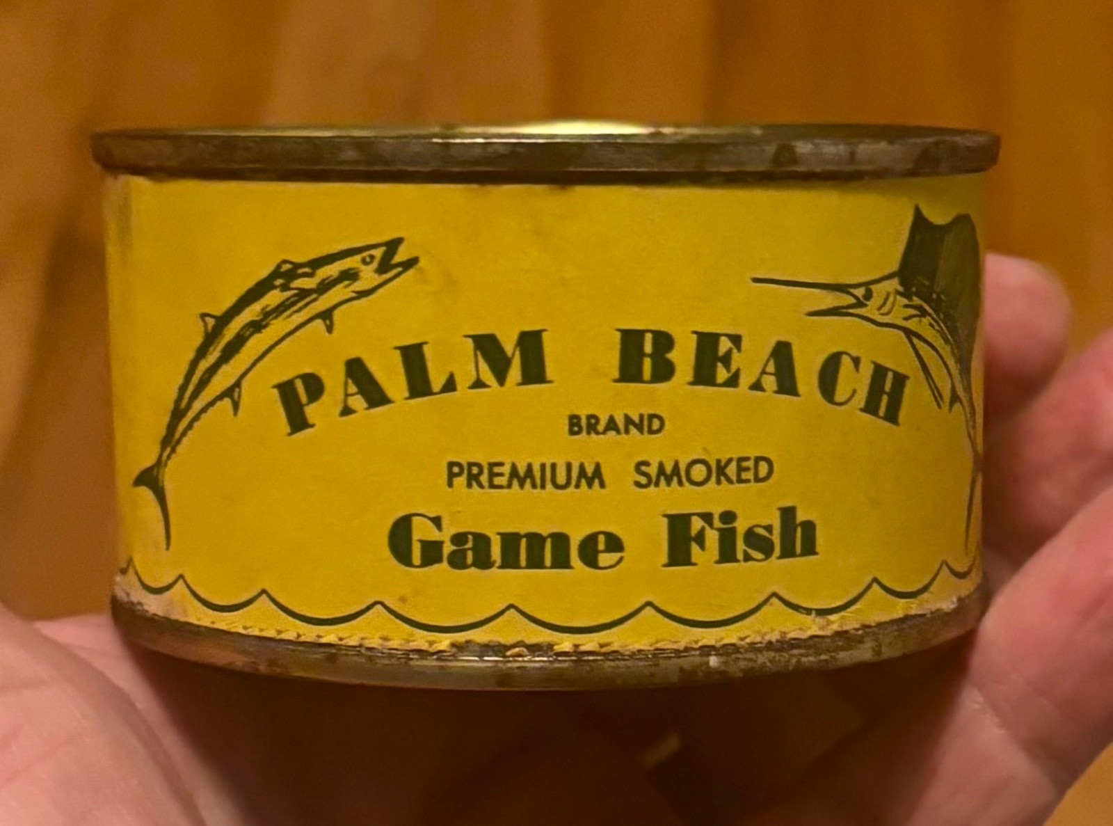 Vintage 1950s Riviera Beach Florida Smoked Sailfish Can Cap-N-Ted