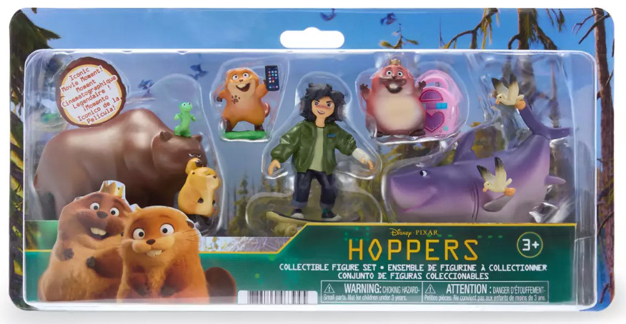 Disney Pixar Hoppers Action Figure Set PVC Diane Shark King George Mabel Beaver
