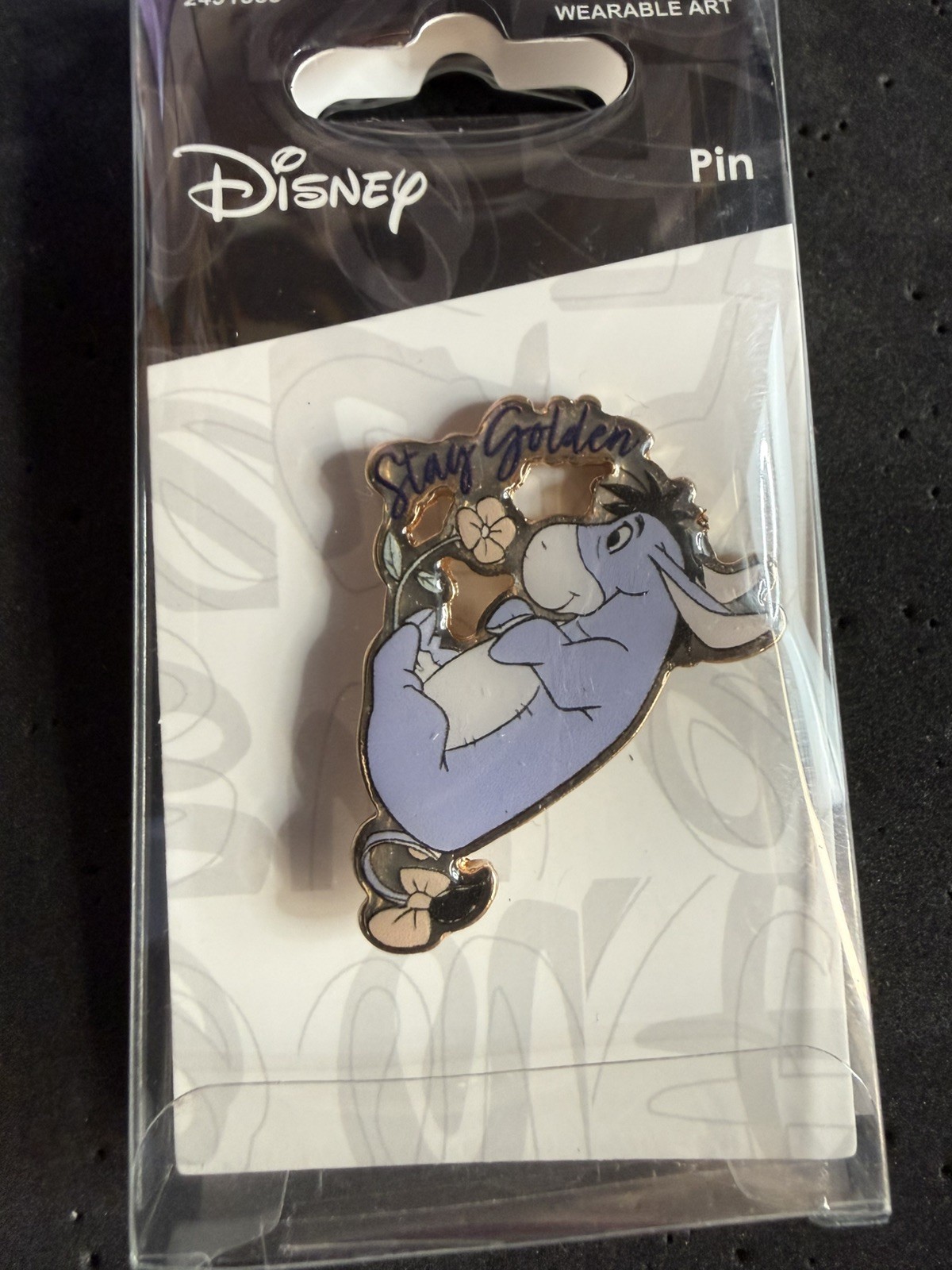 Disney Winnie The Pooh Eeyore Stay Golden Pin Sniffing Flower 
