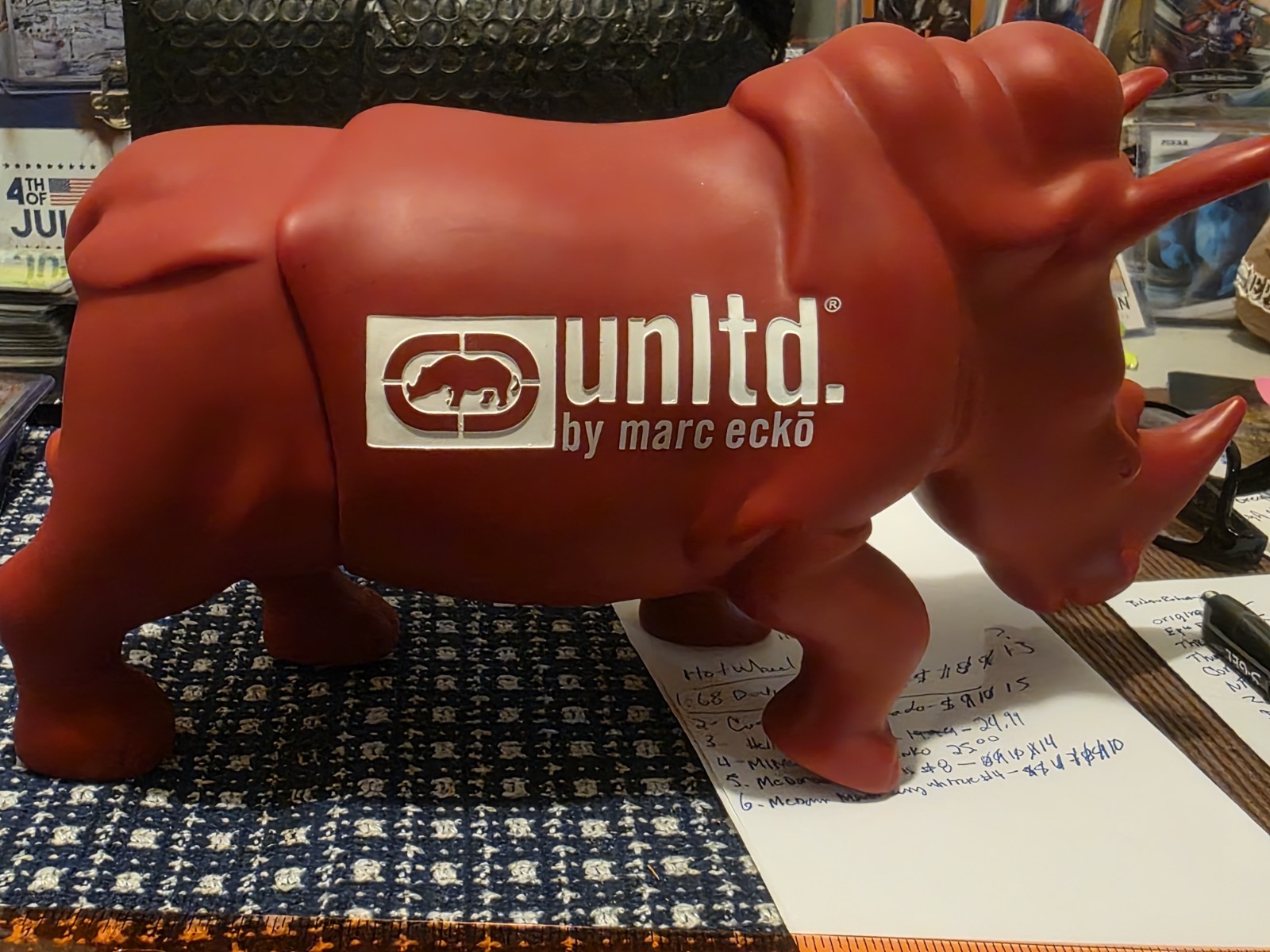 12' Marc Ecko UNLTD Red Rhino Display Figure Rare Streetwear Decor NEW 