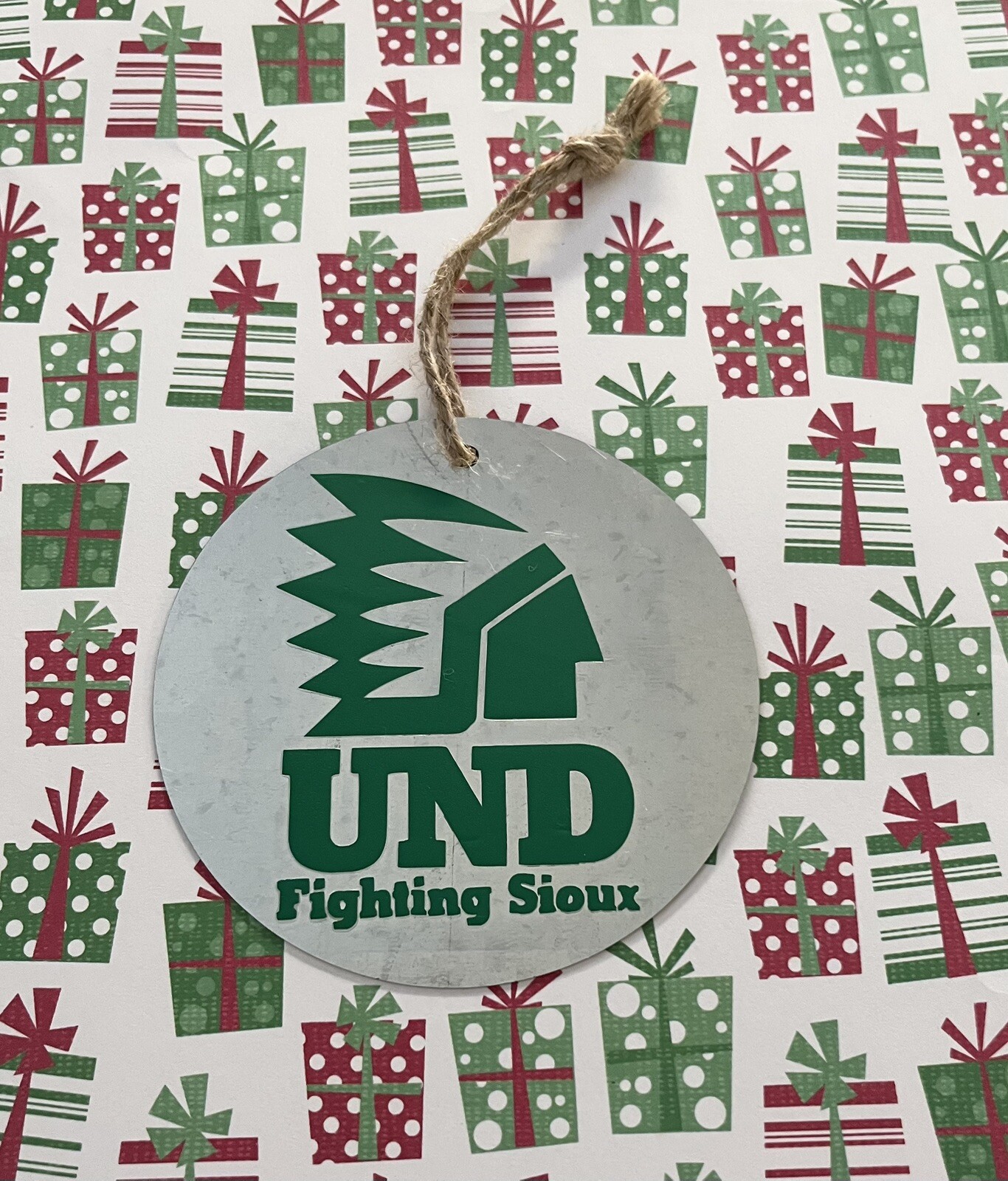 RARE-University of North Dakota Fighting Sioux Christmas Ornament
