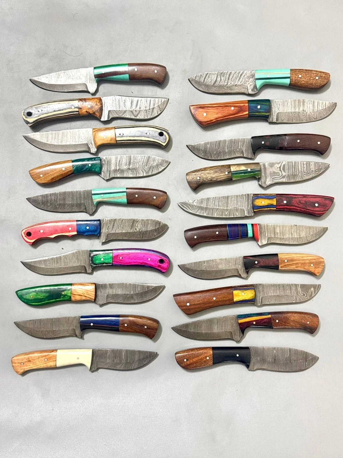LOT OF 50 PCS 8 INCH HANDMADE DAMASCUS STEEL SKINER KNIVES (USA tariff Free)