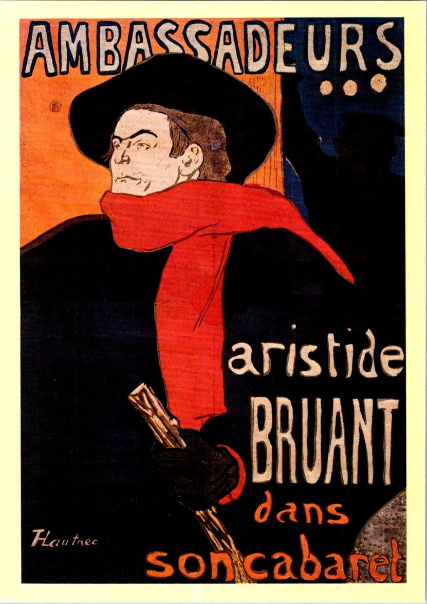 Postcard Henri de Toulouse Lautrec Aristide Bruant Printed in Germany Unposted
