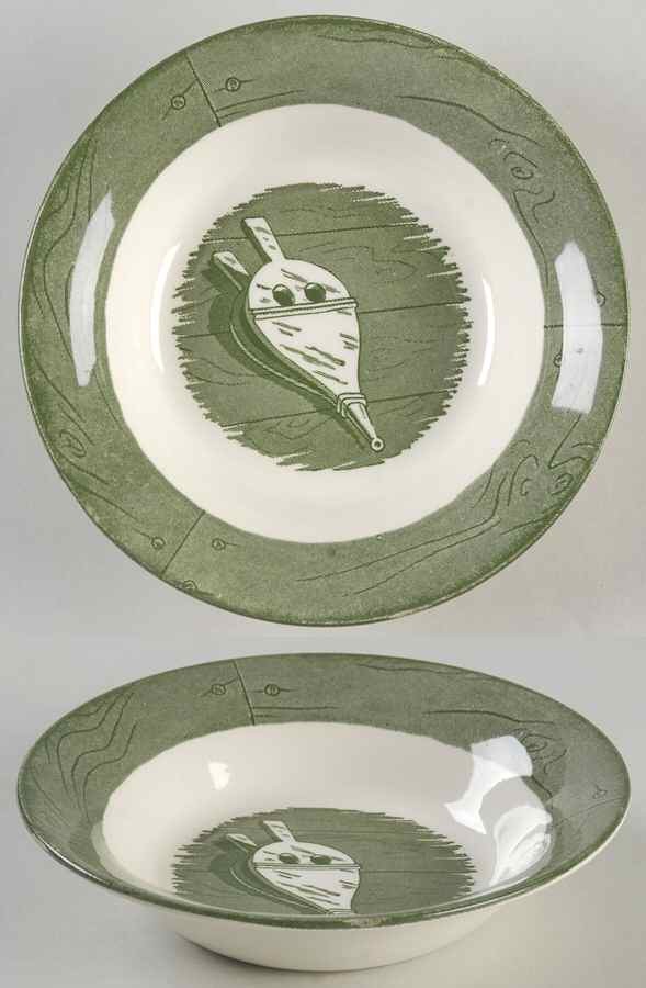 Royal  Colonial Homestead Green Fruit Dessert  Bowl 642849