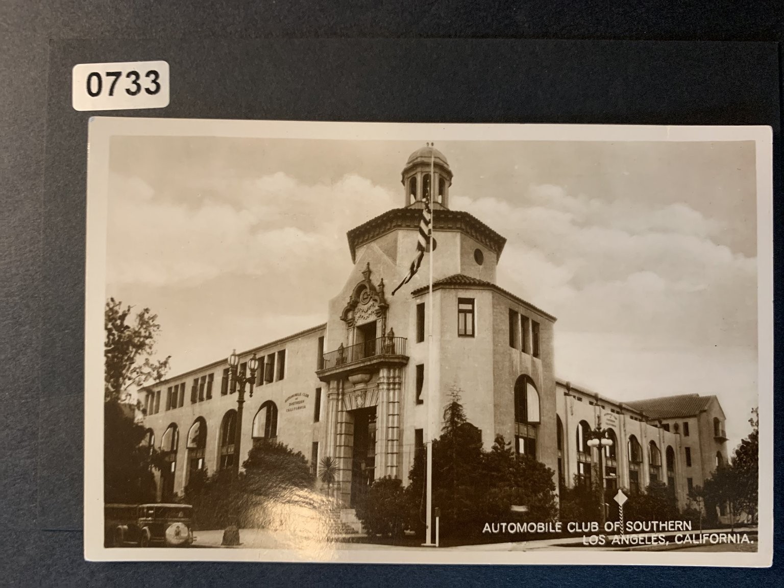 Vintage Real Photo Postcard Automobile Club Southern California Los Angeles
