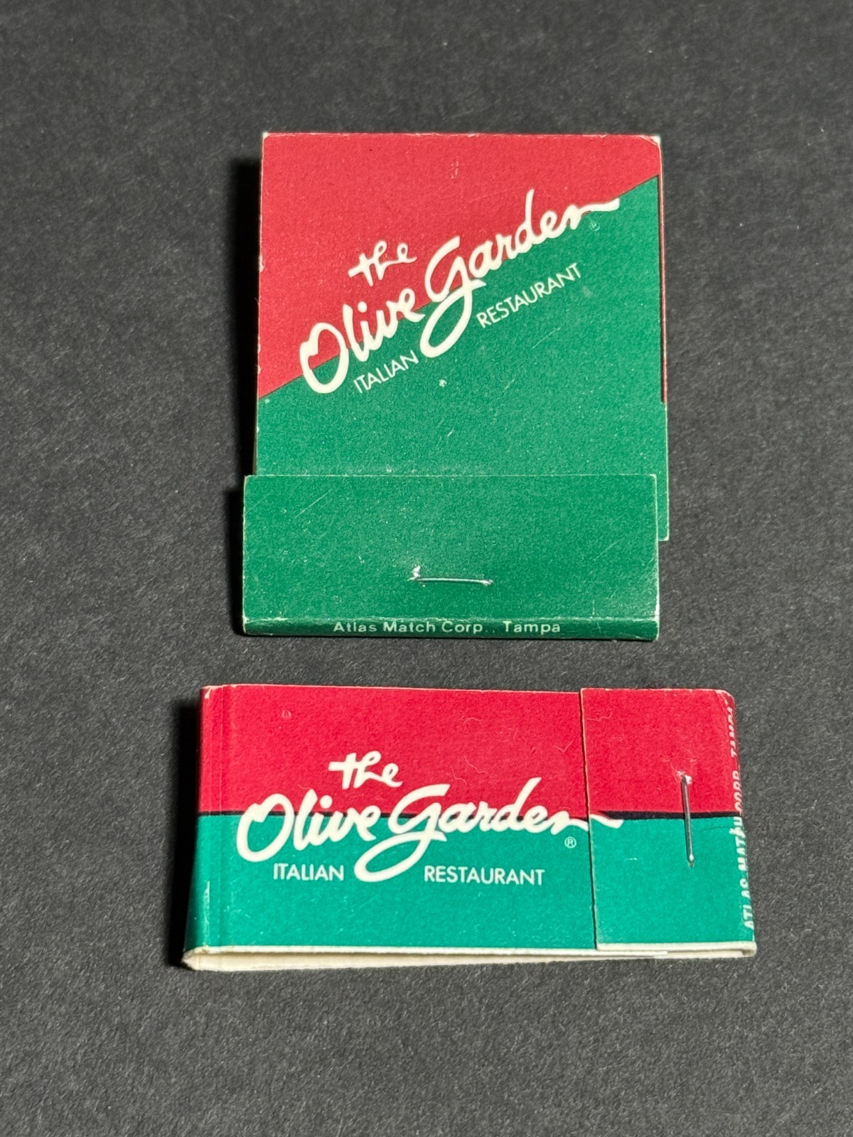 Vintage Matchbooks - The Olive Garden Italian Restaurant - Set of Two (2)