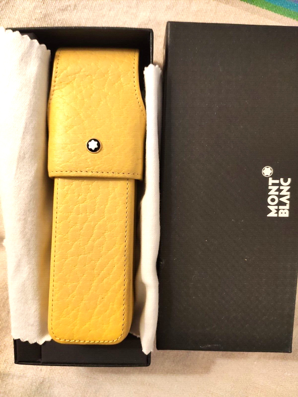 Rare Beautiful Montblanc flip flap double pen pouch leather NOS.