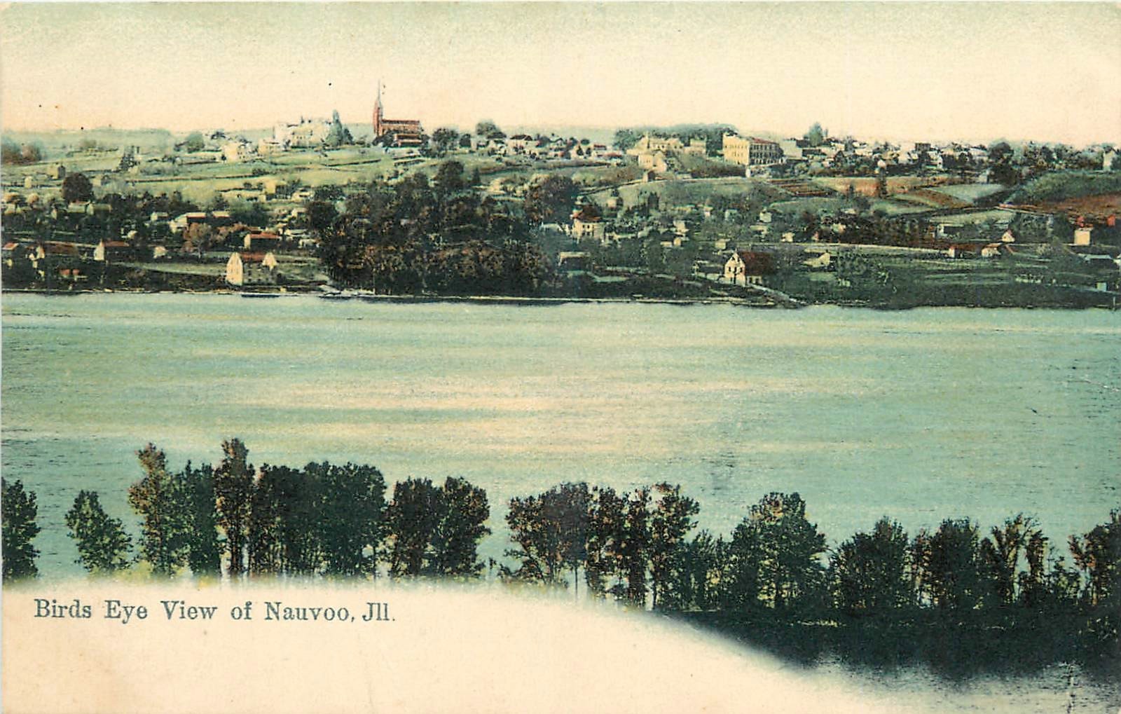 c1905 Nauvoo Illinois Birdseye View undivided Postcard 25-12207
