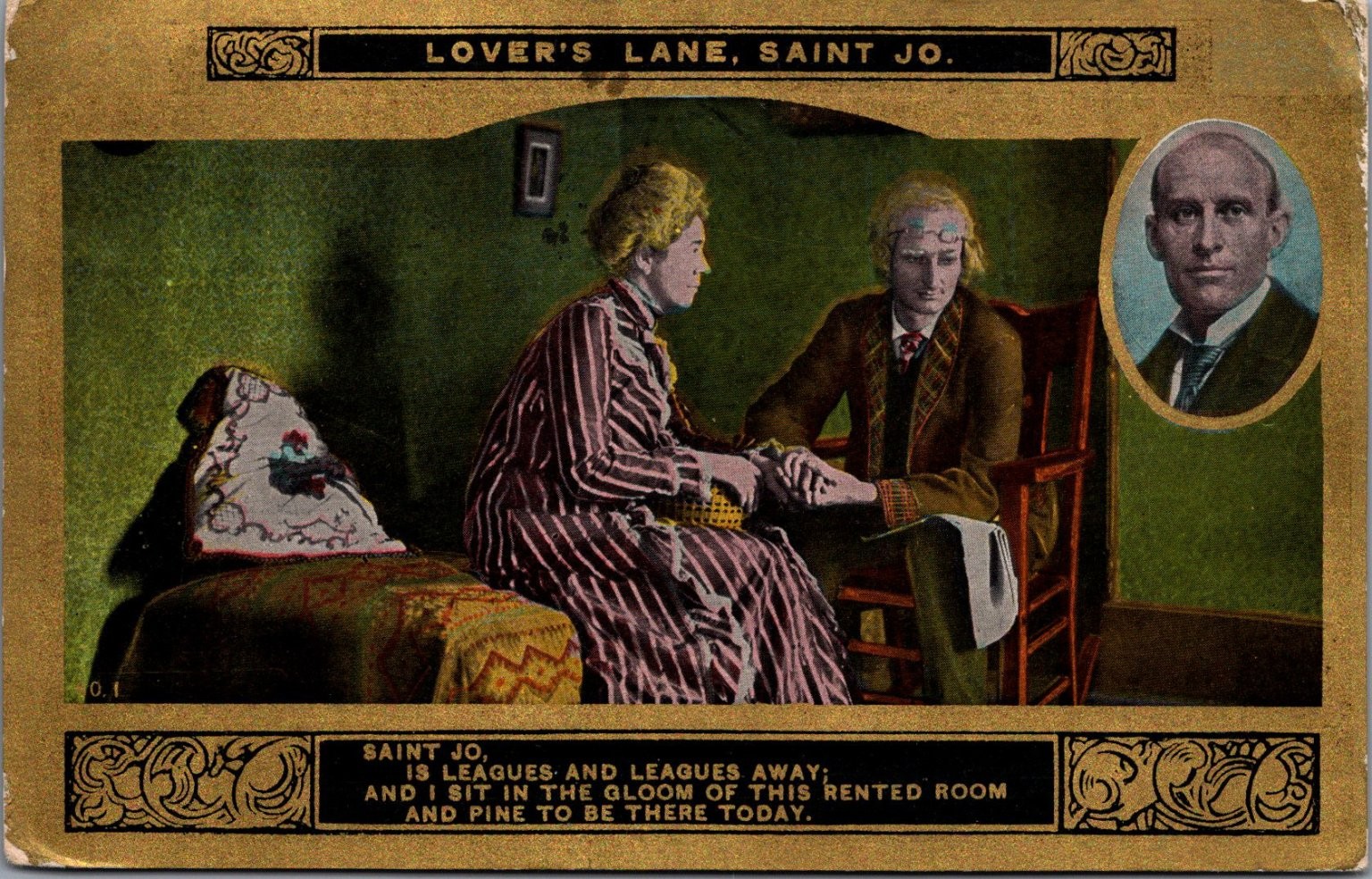 1912 Lover's Lane Saint Jo MO Postcard Poem Vaudeville Moving Pictures 1912 Lover's Lane Saint Jo MO Postcard Poem Vaudeville Moving Pictures