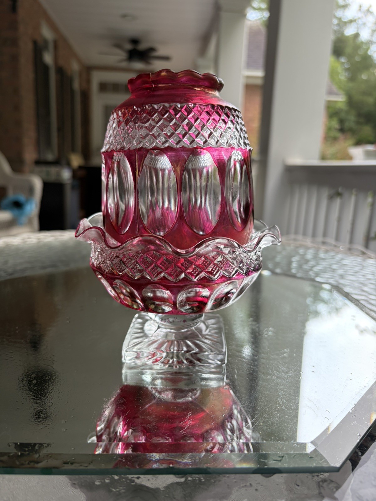 Westmoreland Wakefield Ruby Red Fairey Lamp 