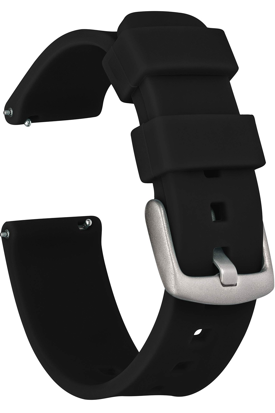GadgetWraps 22mm Silicone Watch Band Strap with Quick Release Pins, Black