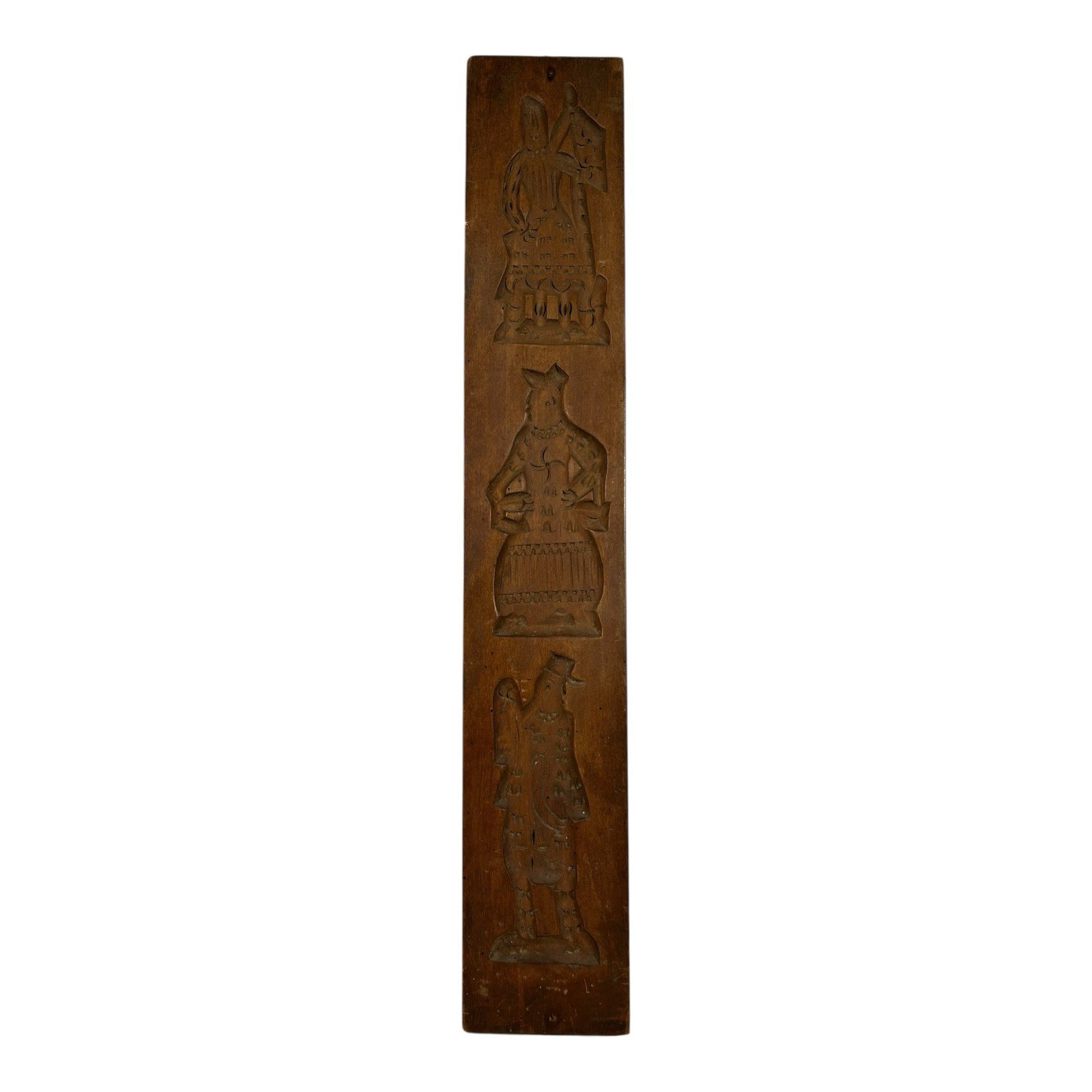 Antique Springerle Speculaas Double Side Ginger Bread Folk Art Cookie Stamp Mold