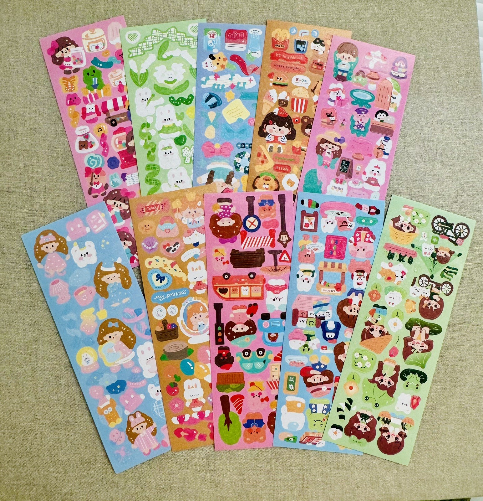 Random Kawaii Sticker Sheet (3 Sheet/order) - Random Selection All Different