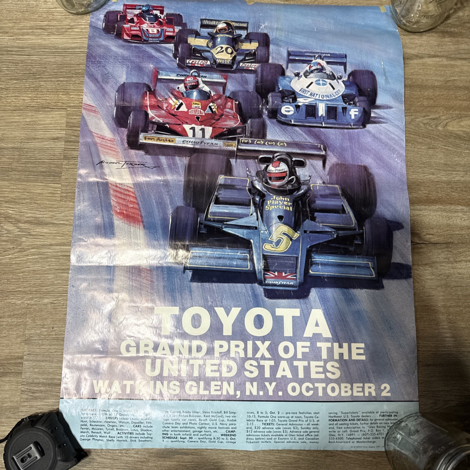 Toyota Grand Prix Of The United States Vintage Poster Watkins Glen 1977