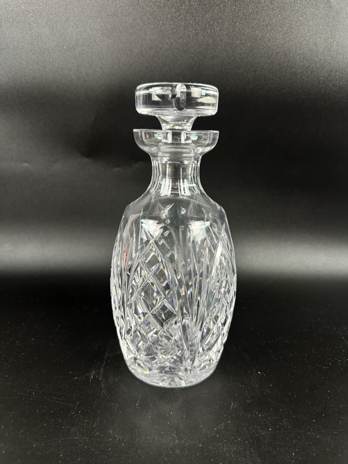 Waterford Crystal Drogheda Cut Decanter w/ Stopper Ireland Vintage 9 3.8”