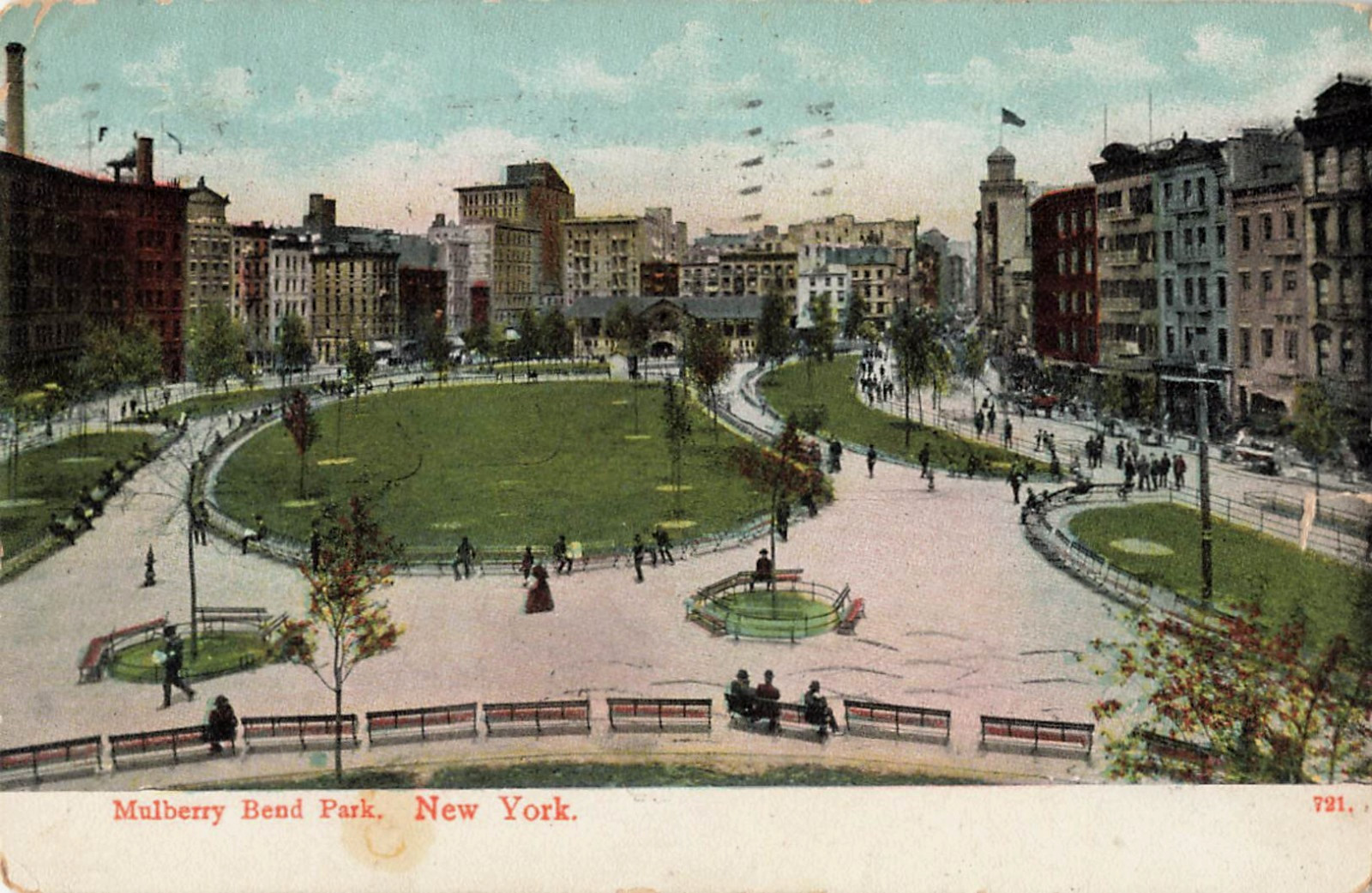 1908 Postcard,  Mulberry Bend Park,  New York City, NY*