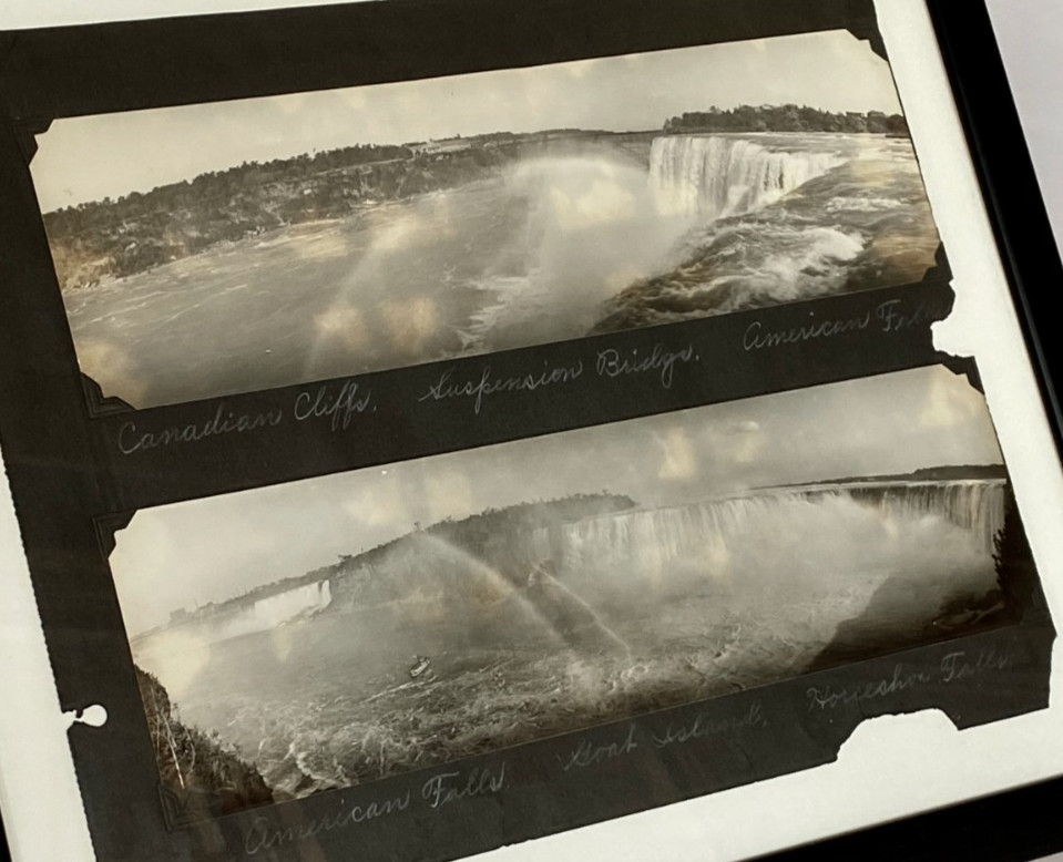 Antique Niagara Falls Panorama Photographs Matted and Framed