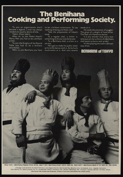 1975 BENIHANA Of TOKYO Palace Restaurant & Japanese Chefs VINTAGE ADVERTISEMENT