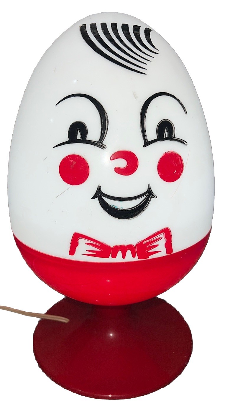 Vintage  Humpty Dumpty Egg Lamp Nursery Night Light 1970’s Red
