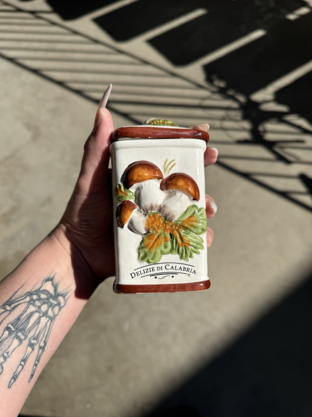 Vintage Italian Mushroom Jar \