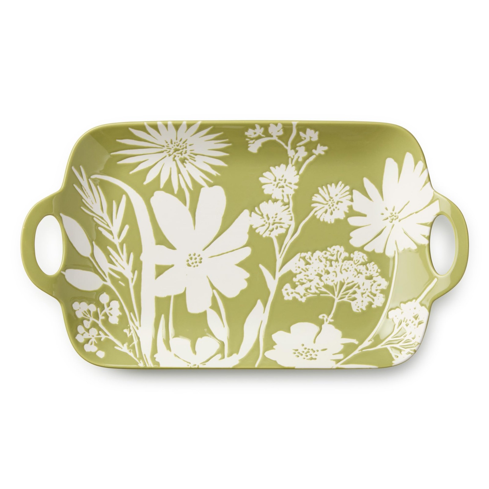Certified International Wildflowers Wax Off Porcelain Rectangular Platter Certified International Wildflowers Wax Off Porcelain Rectangular Platter