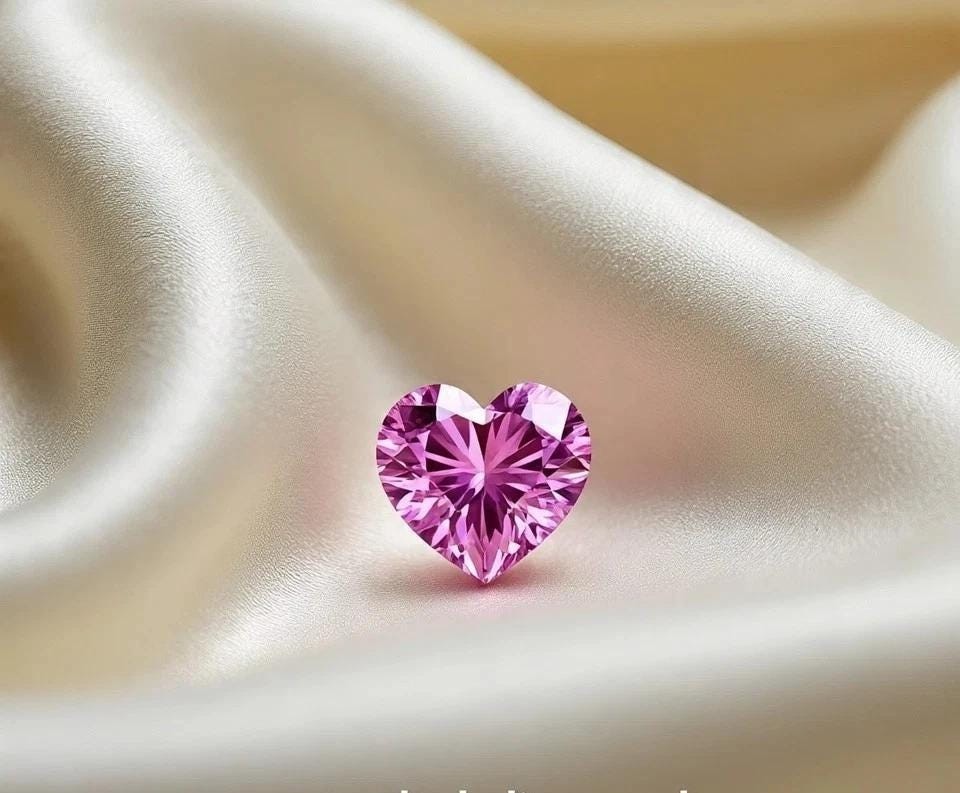 AAA+ 4 Ct Heart Cut Pink Moissanite Loose VVS1 D Grade Gemstone 