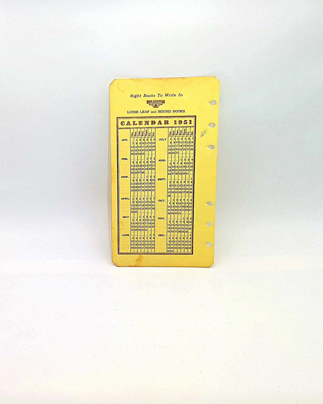 VINTAGE 1950-1951 Calendar