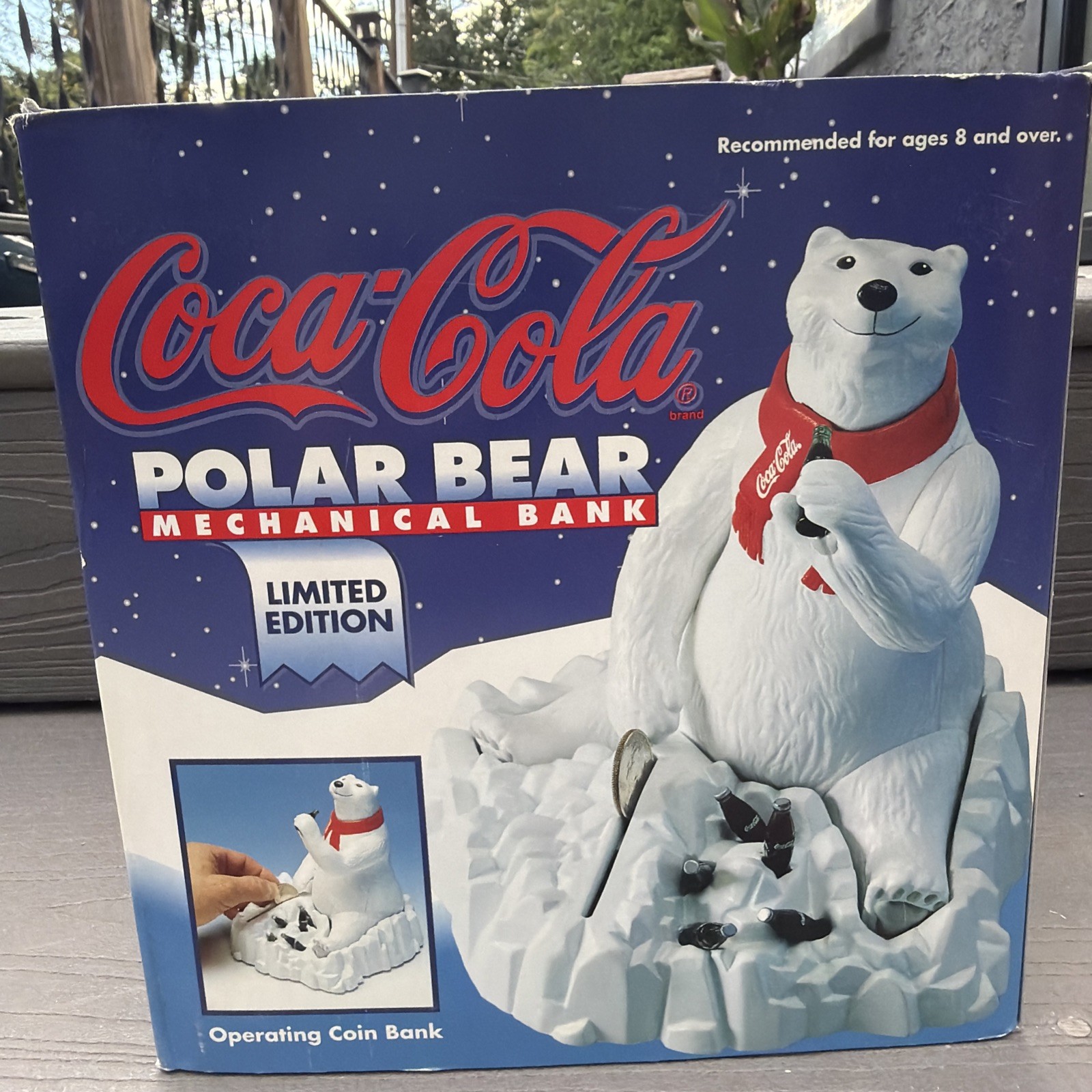 Coca-Cola Polar Bear Mechanical Bank 1995 Ertl Limited Edition Box COA