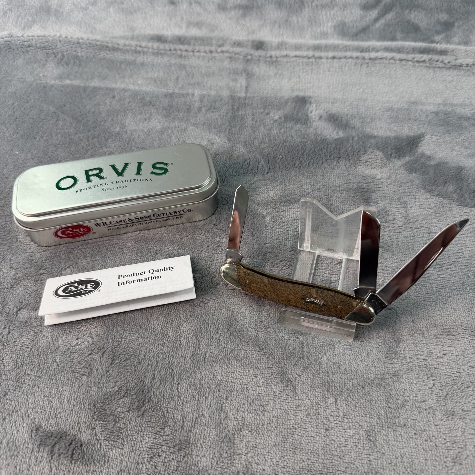 Case XX 2012 Orvis Stockman Antique Wood Sided Pocket Knife 7318 USA NIP  B449