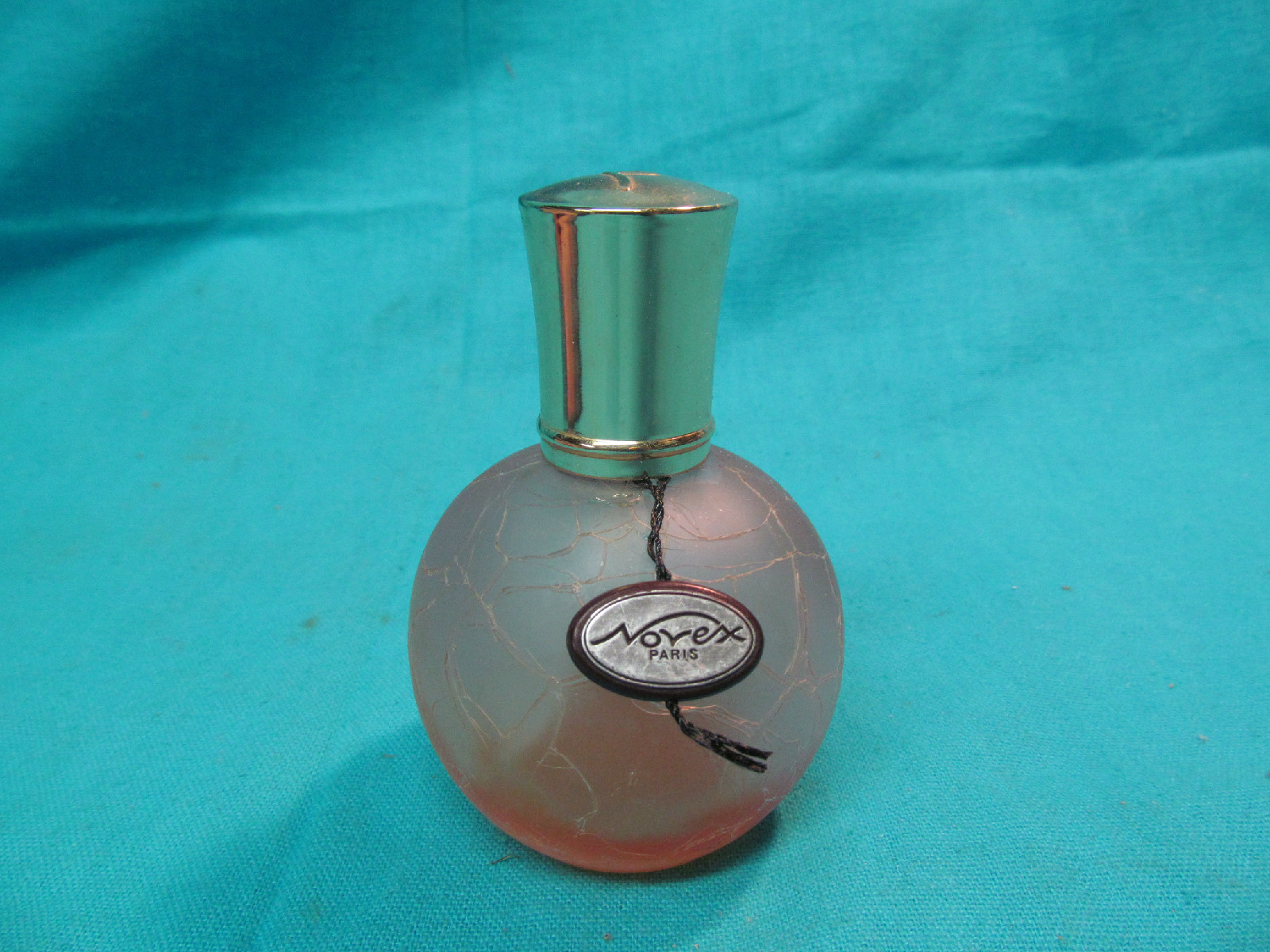 NOVEX PARIS CRACKLE GLASS PERFUME BOTTLE WITH DIP NOVEX PARIS CRACKLE GLASS PERFUME BOTTLE WITH DIP