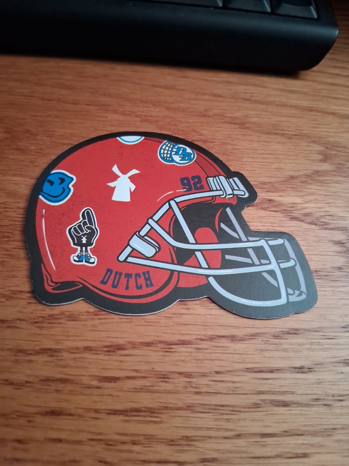 Dutch Bros Coffee September 8 2026 Red Football Helmet Sticker Dutch Bros Coffee September 8 2026 Red Football Helmet Sticker