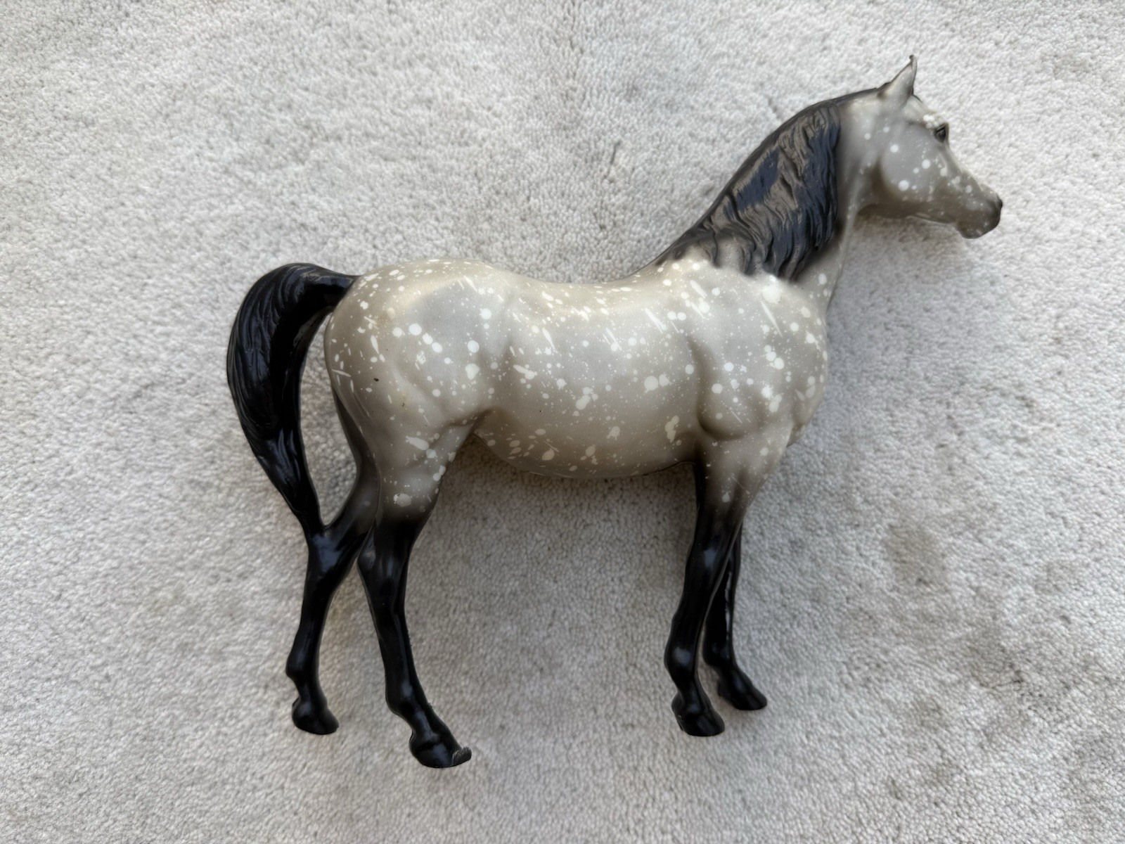 Breyer Horse #215 Dapple Grey Proud Arabian Mare RARE BLACK POINT Matte Wild