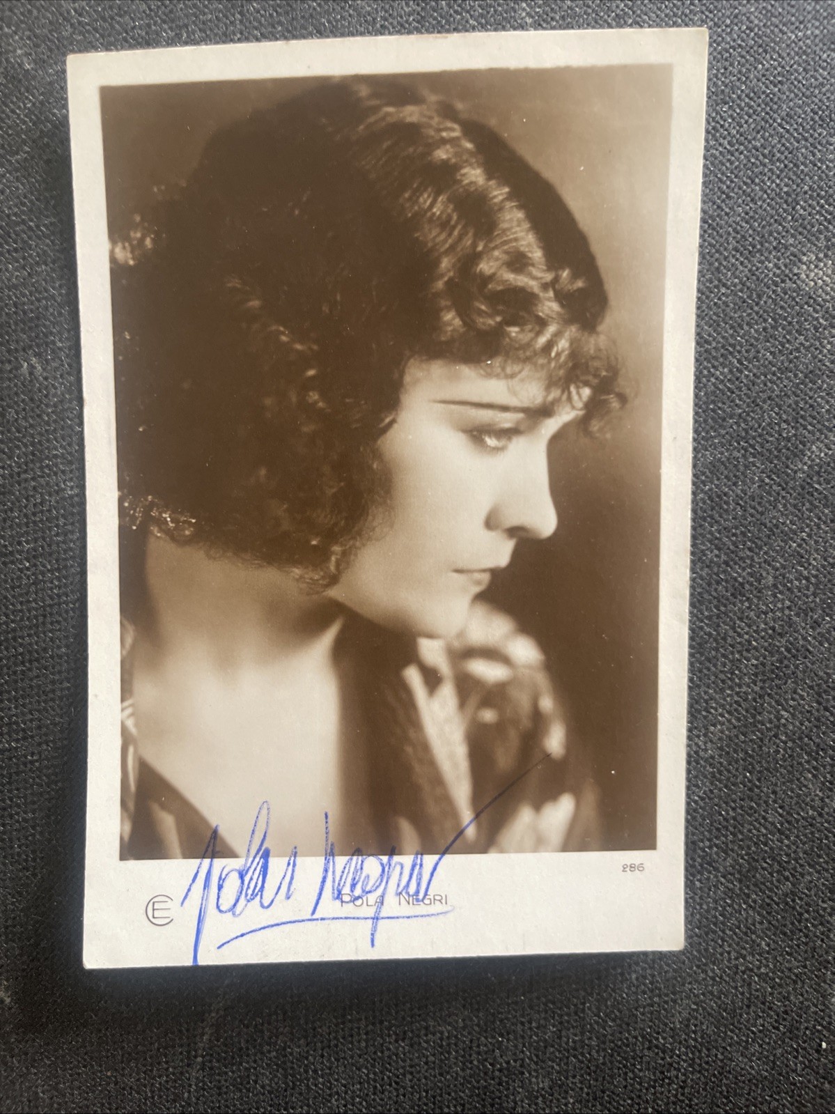 Vintage Pola Negri Autograph Signature Cinema Postcard