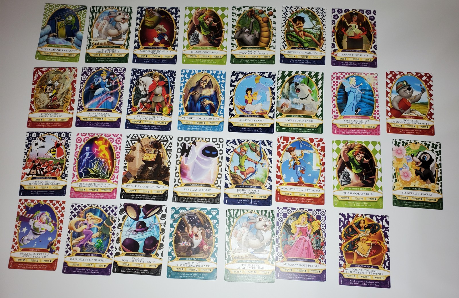 Disney Sorcerers of the Magic Kingdom Trading Cards Lot of 30 - Assorted Mixed