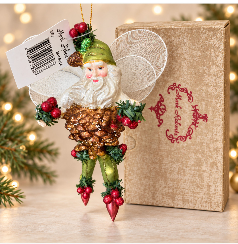 Mark Roberts Pinecone Fairy Christmas Ornament 7.” 24-69014 Box Tag Retired