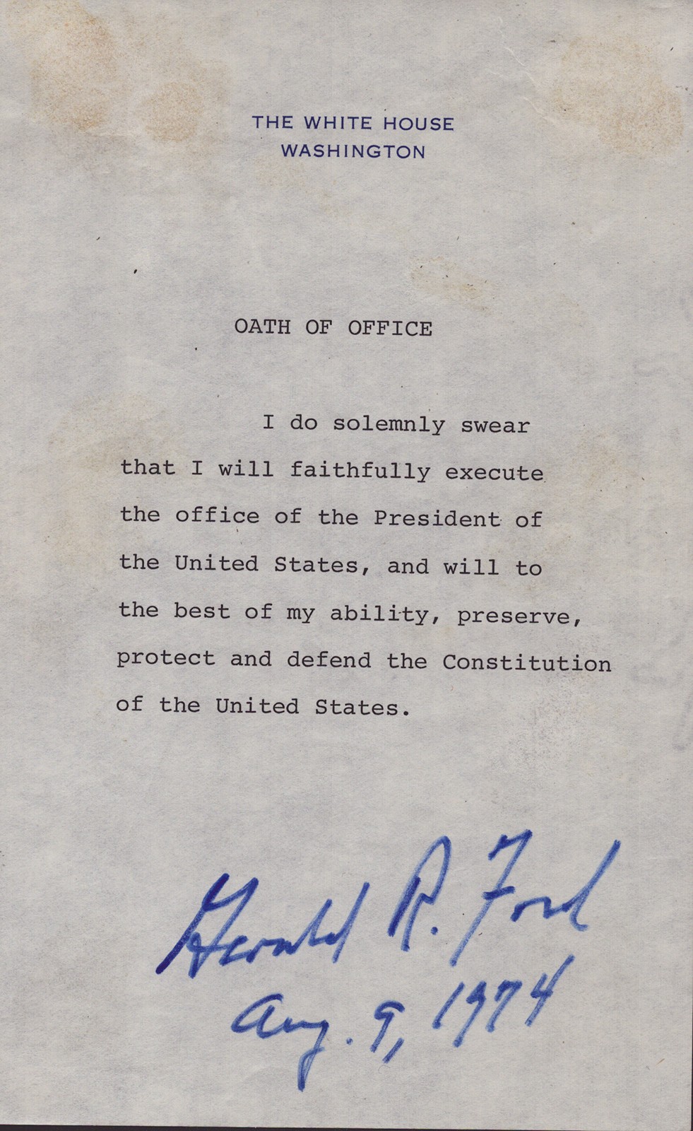 GERALD RUDOLPH FORD COLLECTION