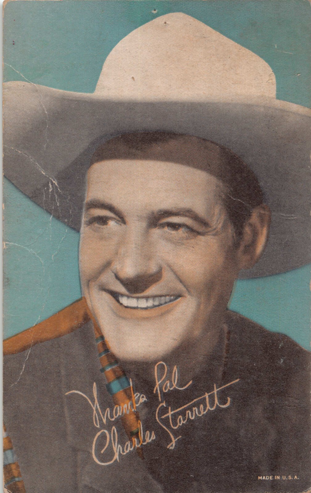 Charles Starrett 6x4 Promotional Card Vtg Postcard-Sized Photo CP374