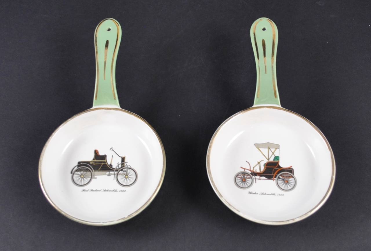 Vintage Kaolena Ceramic Pottery Wall Spoon Holder Hand Decorated Packard Winton
