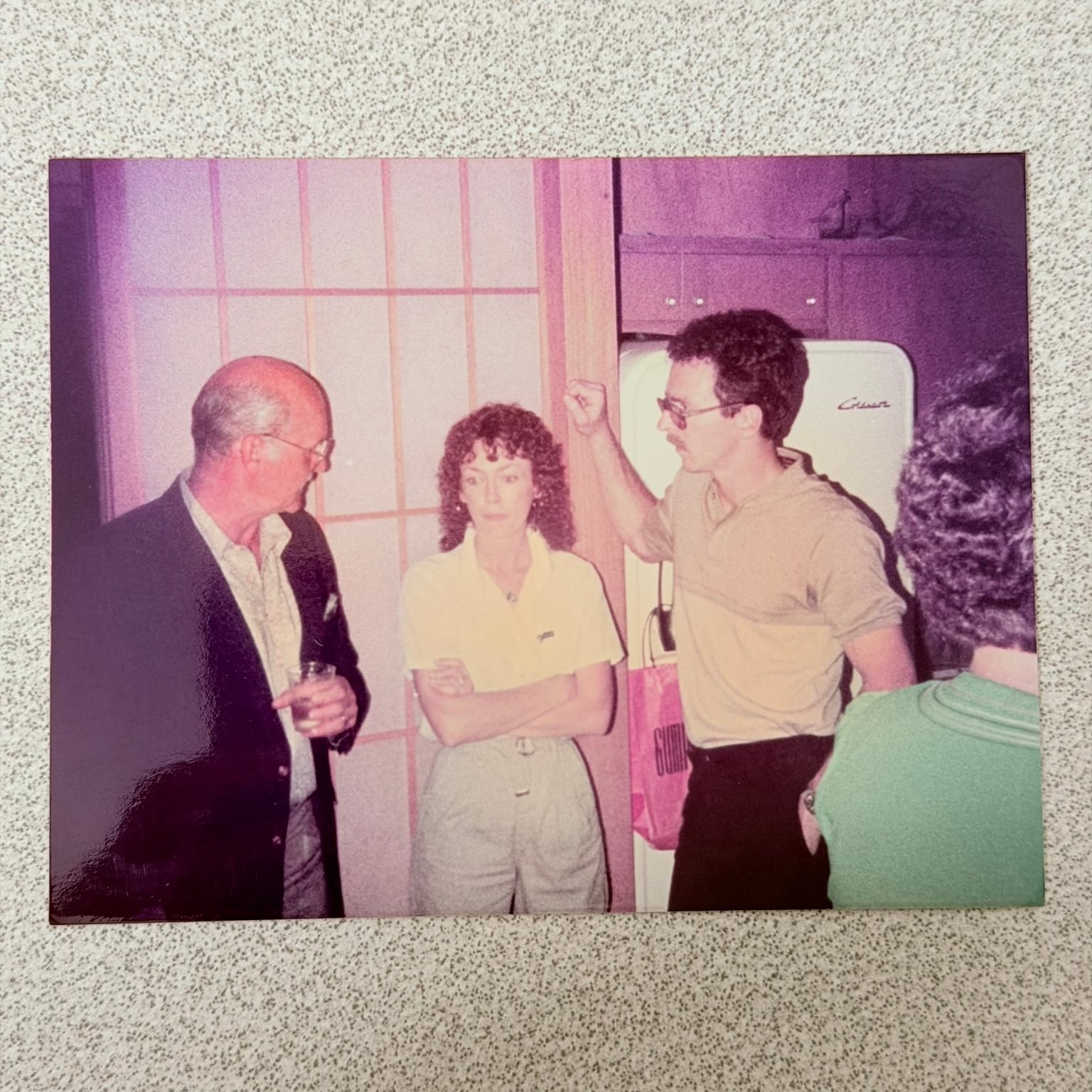 Group of People 1980s Snapshot Photograph Candid Party Vintage