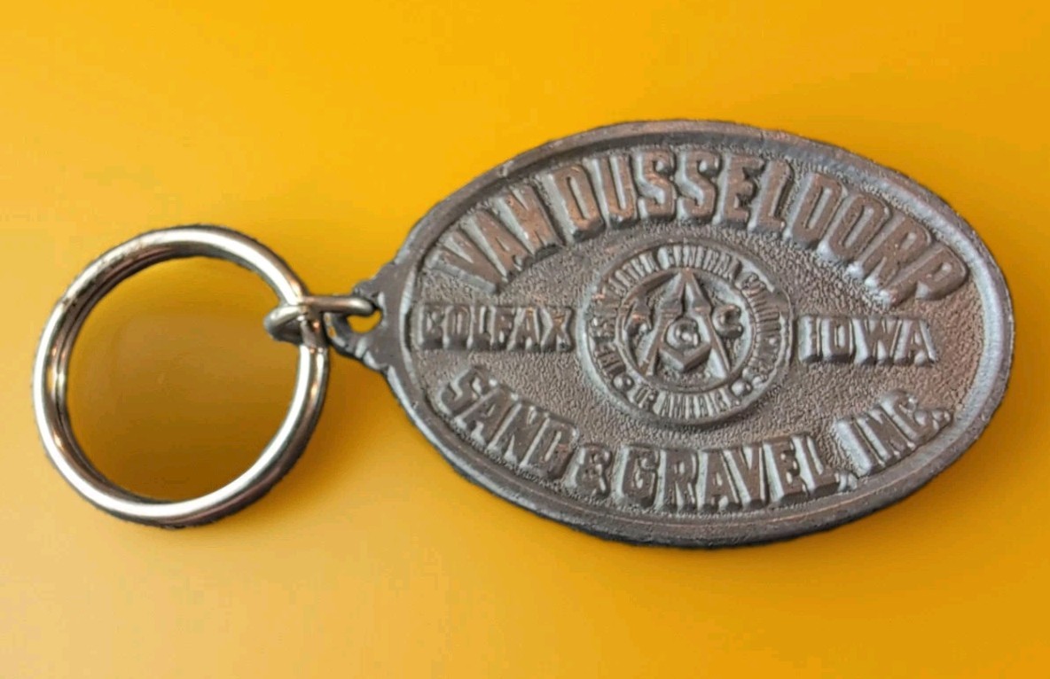 Vintage 1985 Van Dusseldorp Sand & Gravel Colfax Iowa 50th Anniversary Keychain Vintage 1985 Van Dusseldorp Sand & Gravel Colfax Iowa 50th Anniversary Keychain