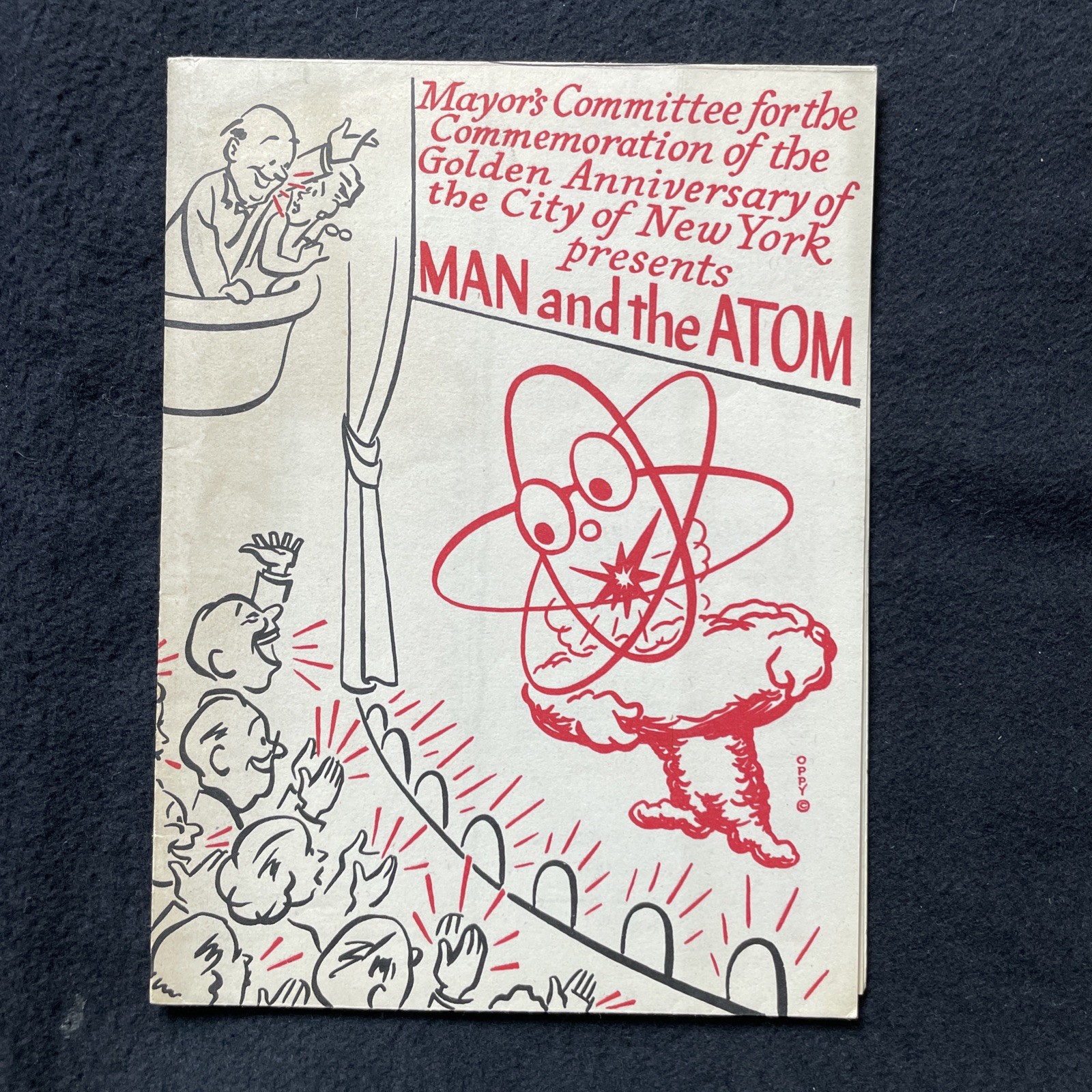 1948 New York City Golden Anniversary Map of \'Man and the Atom\' Exhibition 1948 New York City Golden Anniversary Map of \'Man and the Atom\' Exhibition