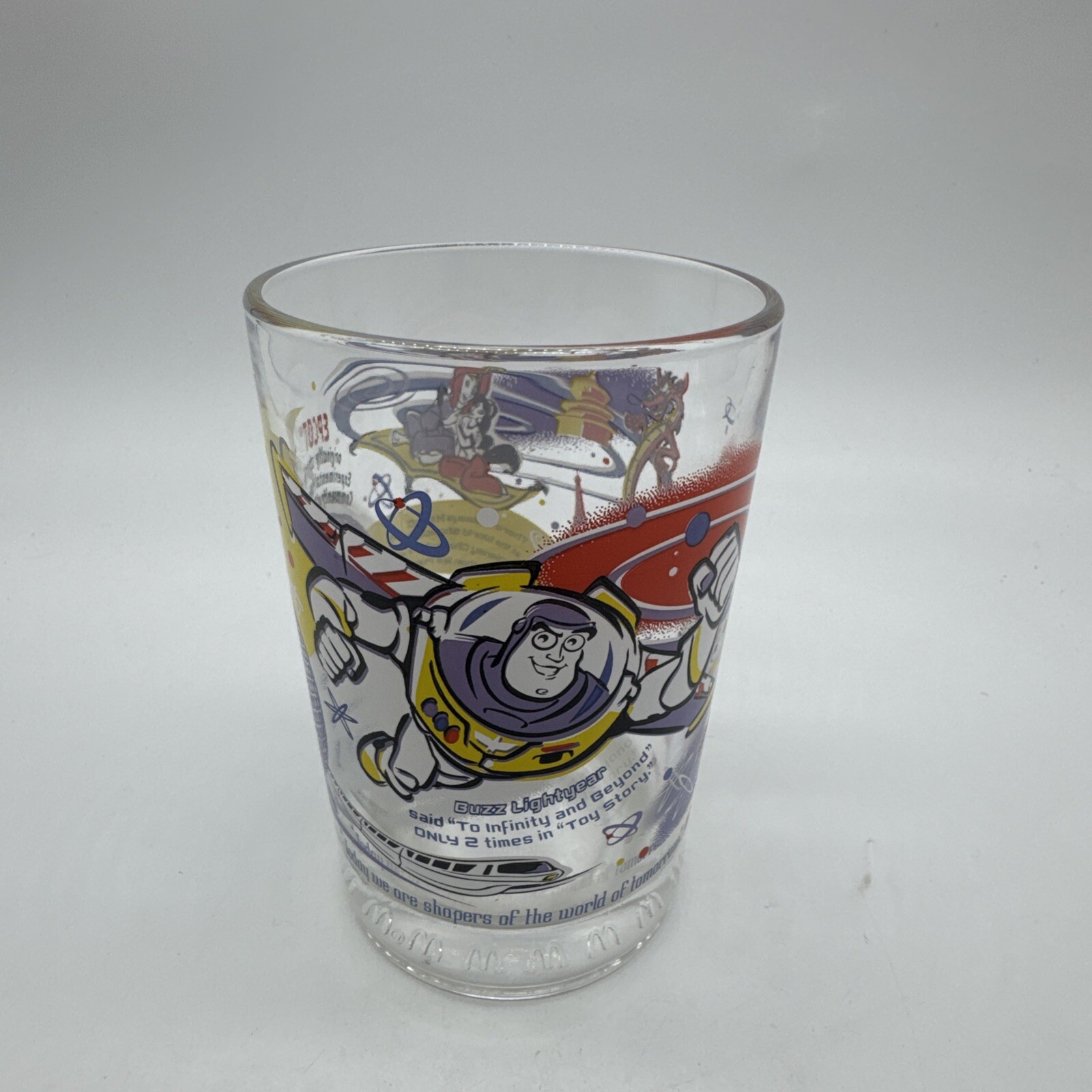 Walt Disney Wolrd 100 Year Epcot McDonalds Glass Cup Belle Buzz Lightyear