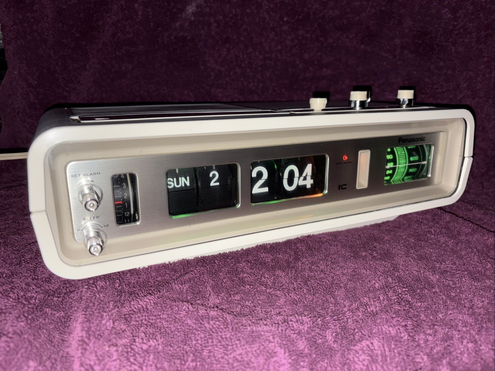 Panasonic Flip Clock RC 6551 Dator Vintage White, GREAT CONDITION