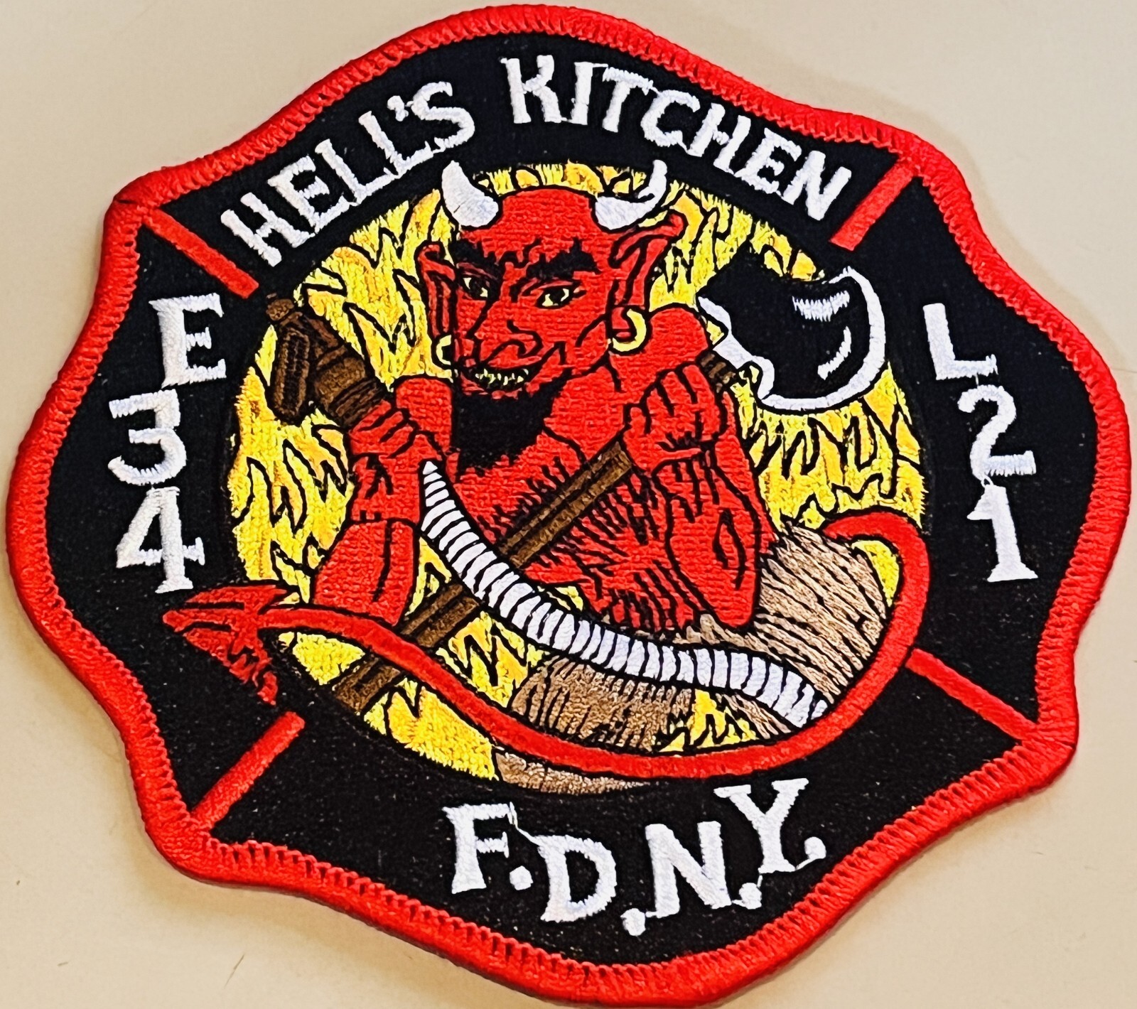 FDNY Engine 34 Ladder 21 HELL\'S KITCHEN Fire Devil 4 3/8\