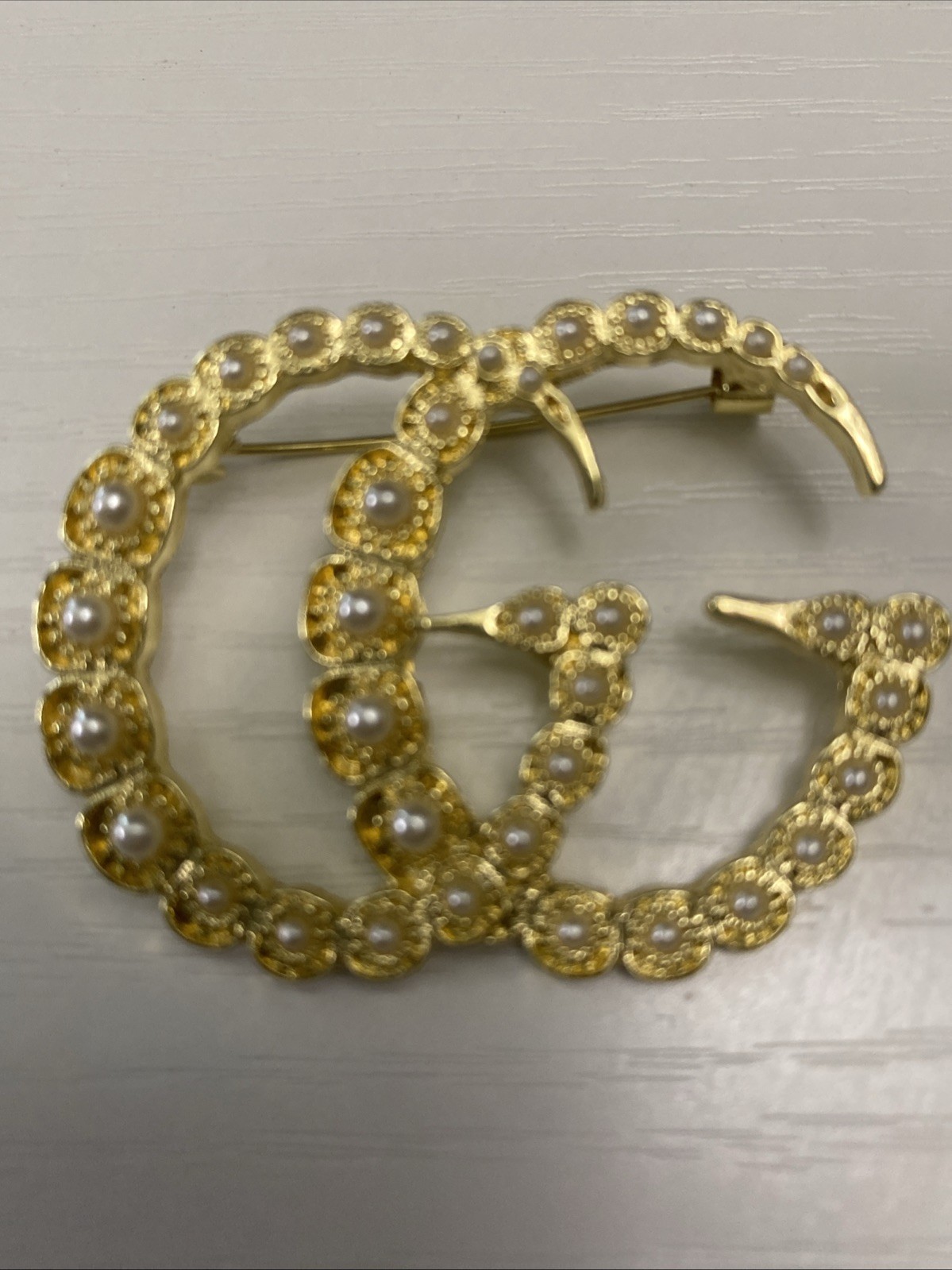 Gucci Luxury Elegant Goldtone Gucci Pin