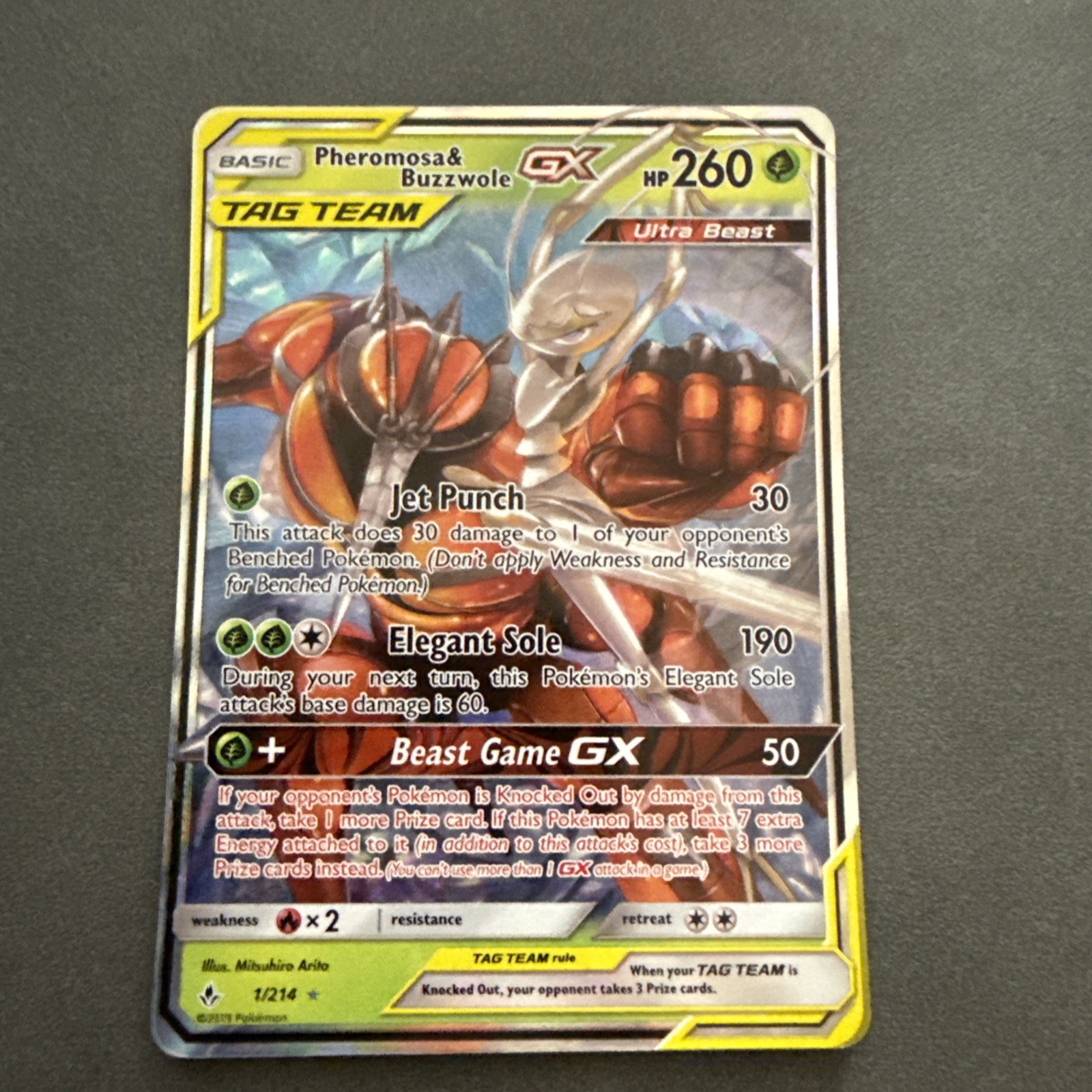Pokémon Unbroken Bonds Phermosa & Buzzword GX 1/214 