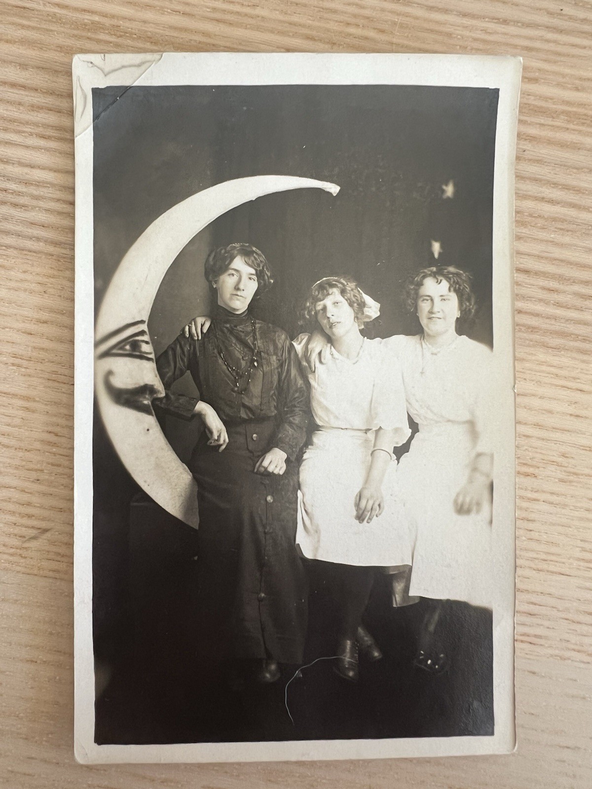 3 Ladies On A Paper Moon RPPC Comet Photo Studios 
